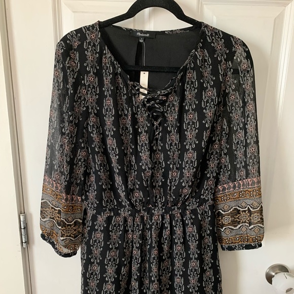 Madewell laced up dress in burnished floral - Picture 5 of 10
